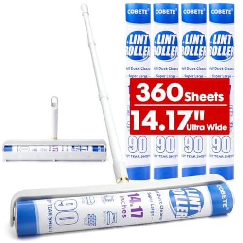 14 17in large floor lint rollers for pet hair extra sticky 45in long handle enormous hair picker upper from for cleaning hair animal fur removal roller couch bed sheet carpet