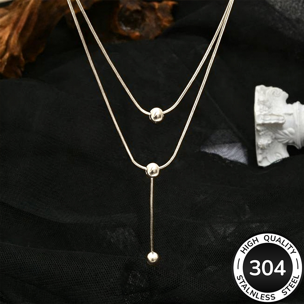 Women's Elegant Low-Allergy Golden Pendant Necklace