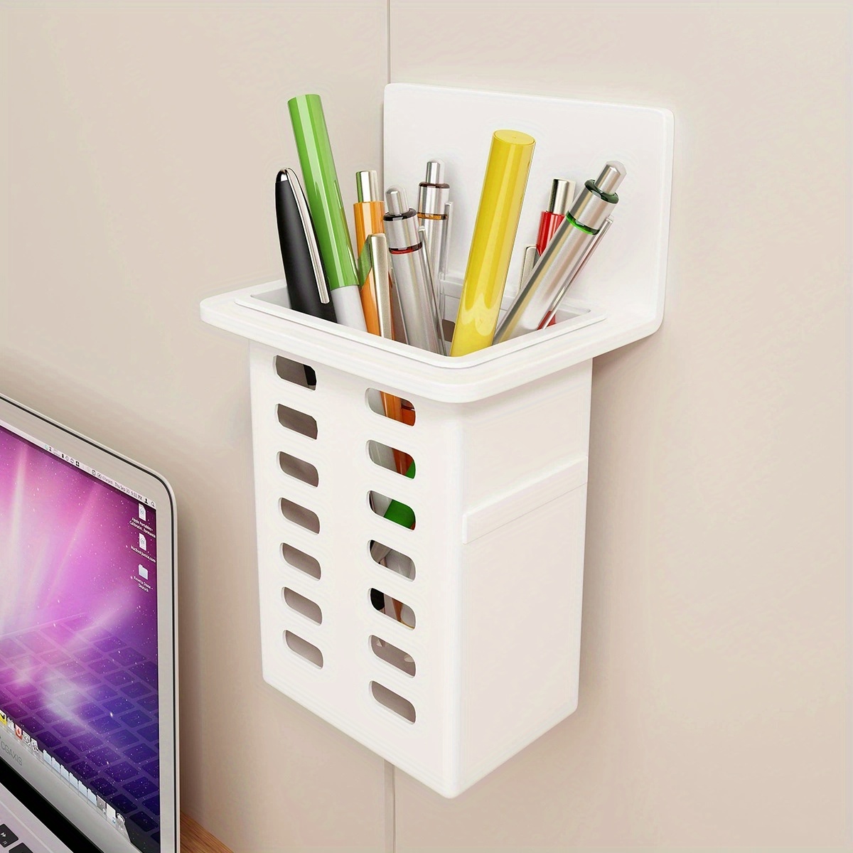 3pcs Wall-mounted Toothpaste Drain And Toothbrush Storage Rack, Suitable For Bathroom Supplies, Room And Living Room Multi-functional Storage Without Trace Installation
