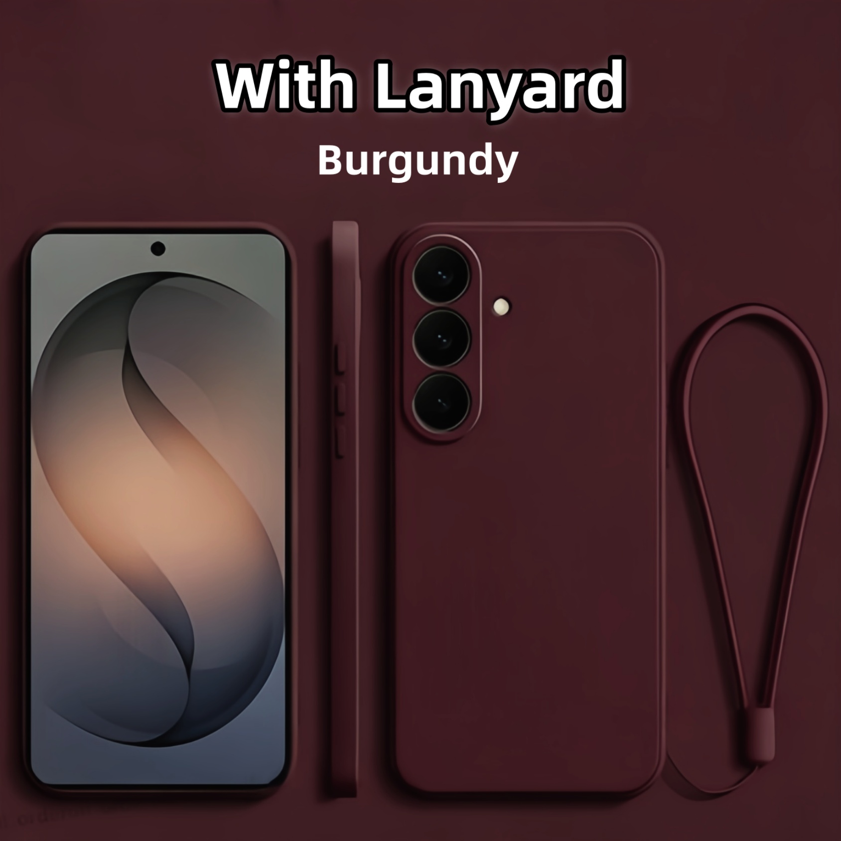 TEMU Étui de téléphone : Conçu pour for Samsung Galaxy S26+ / S26 / S25+ / S25 / S24+ / S24 avec lanière, doublure en microfibre, [Protection de