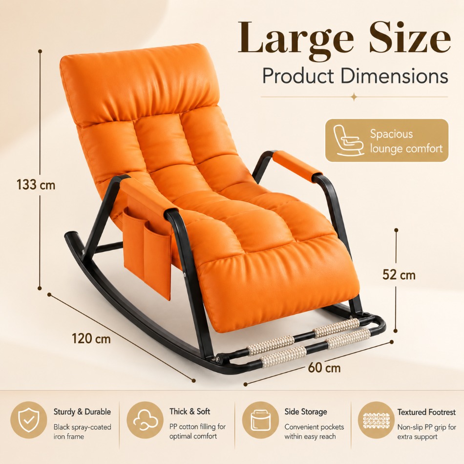 Single Lounge Chair For Reading, 5-position Adjustable Backrest And Armrests, Outdoor Recliner For Balcony, Patio & Garden