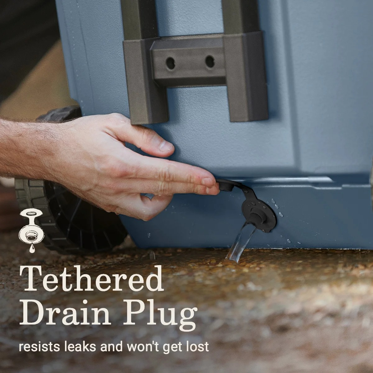 Heavy-Duty Outdoor Refrigerator Cooler with Wheels - 62 QT Large Capacity, Food-Safe Insulated Construction, Leak-Proof Drain Plug & Lining - for Camping, Tailgating, Parties, Events - Lakeside Blue Portable Freezer Replacement