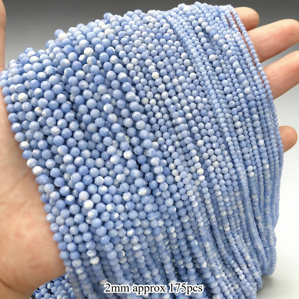 TEMU 2/3/4mm Blauwe Kant Gestreepte Agaat Gevormde Kleine Kralen Ronde Losse Kralen voor Sieraden Maken Ketting Oorbellen 175/115/90 stuks