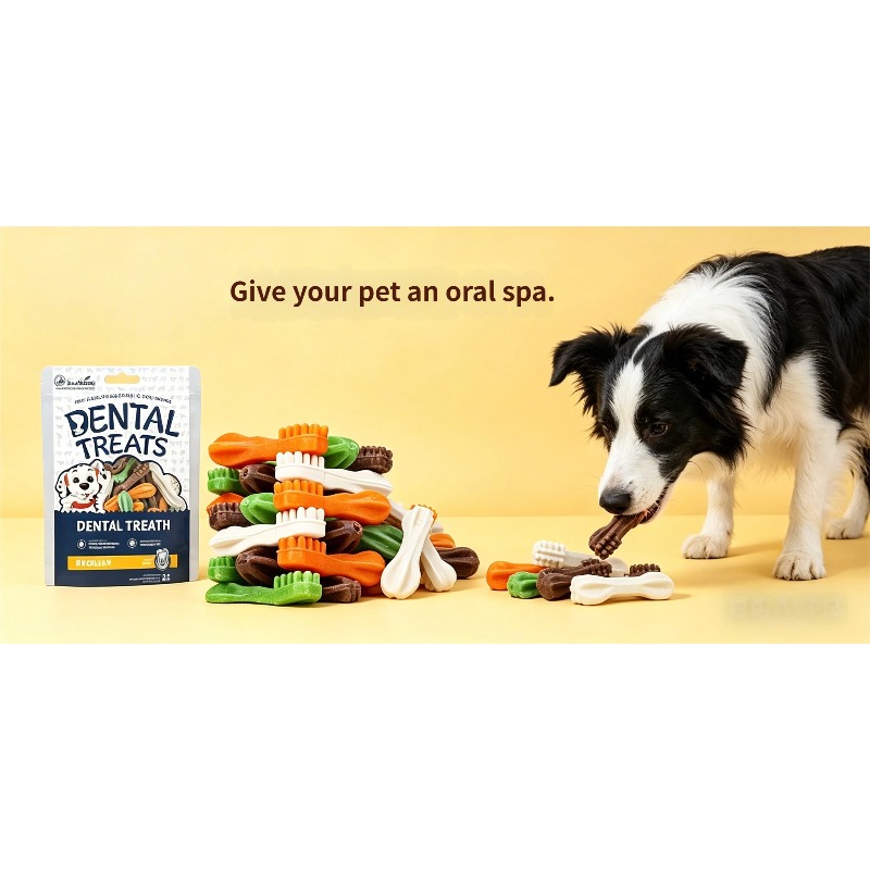 two packs of valuable teeth grinding cleaning and durable diverse flavors beef green tea chicken   food for pets universal for cats and dogs reward training Product details 4