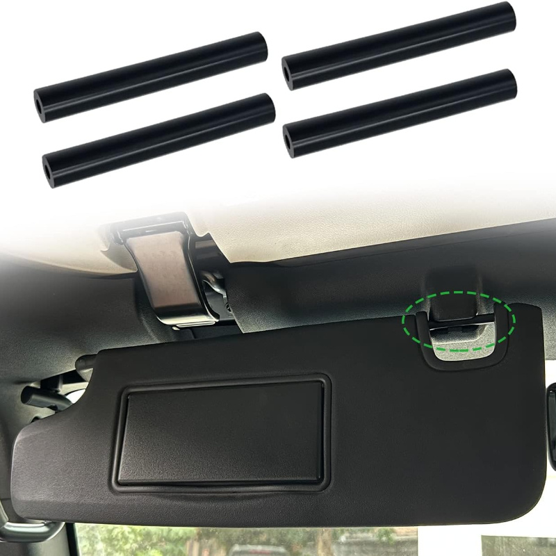TEMU 4pcs Black Sun Visor Repair Kit For Wrangler Jk Jku 2007-2017 Repair Tubes For Left & Right Side