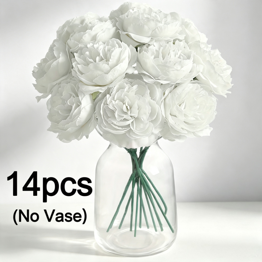 TEMU 14 pièces de artificielles avec tiges, fleurs artificielles de 2,76 pouces pour décoration de mariage et de maison, cadeau pour vase ou bureau,