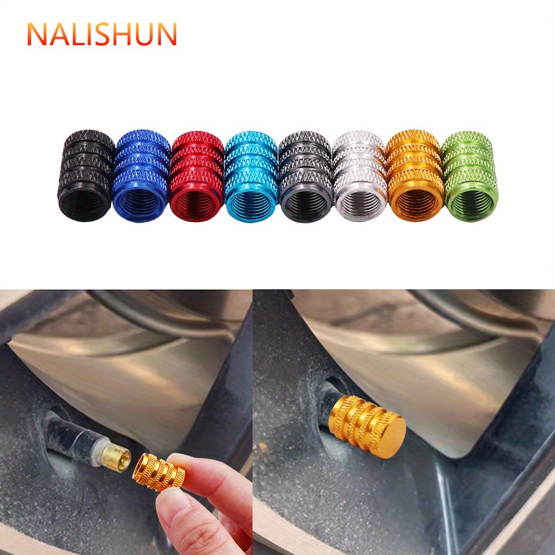 

4pcs Aluminum Alloy Tire Valve Caps - Dustproof & Compatible With American Air - Cars, Motorcycles & Trucks