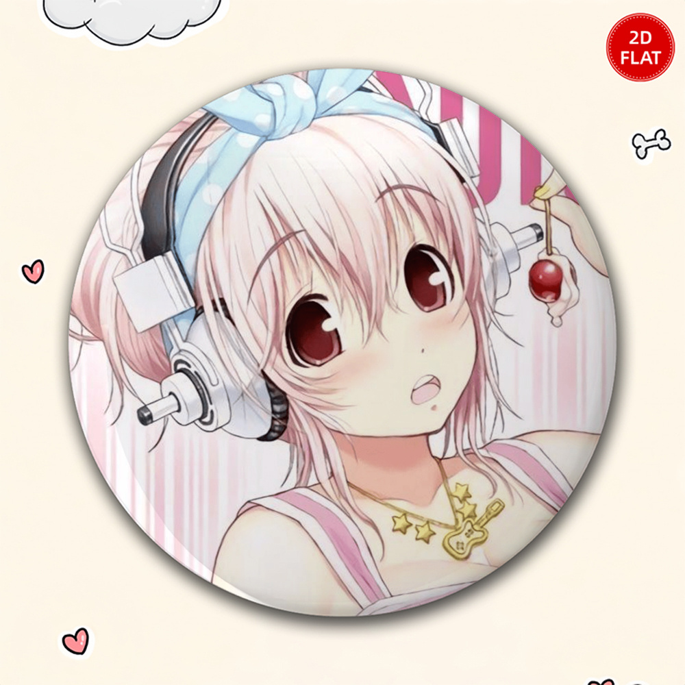 TEMU 2d Flat - Classic Trendy Style Men's Casual Round Brooch, Anime Cartoon Badge, Fashionable And Exquisite Accessory, Unisex Pin, Ideal Fun Gift