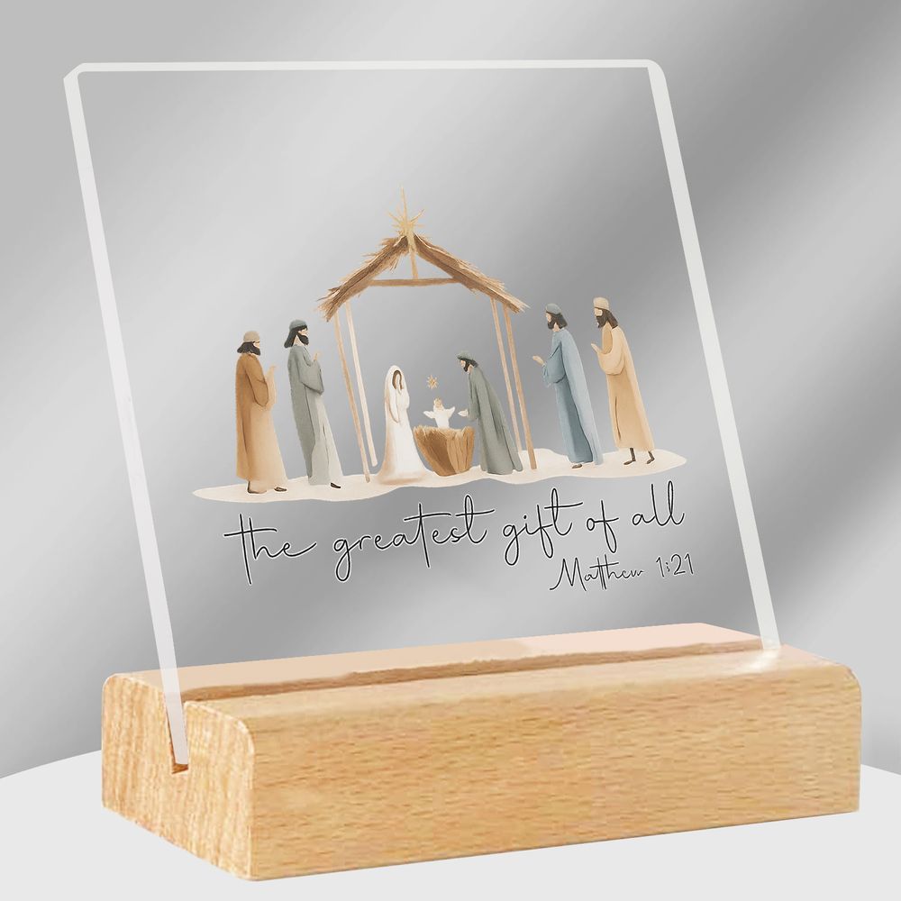 TEMU 2D Flach, Saisonale Dekoration – Das Größte Geschenk von Allen – Geburtsszene mit Engeln & Hirten – Ideal für Bürodekoration, Boho-Wohnkultur,