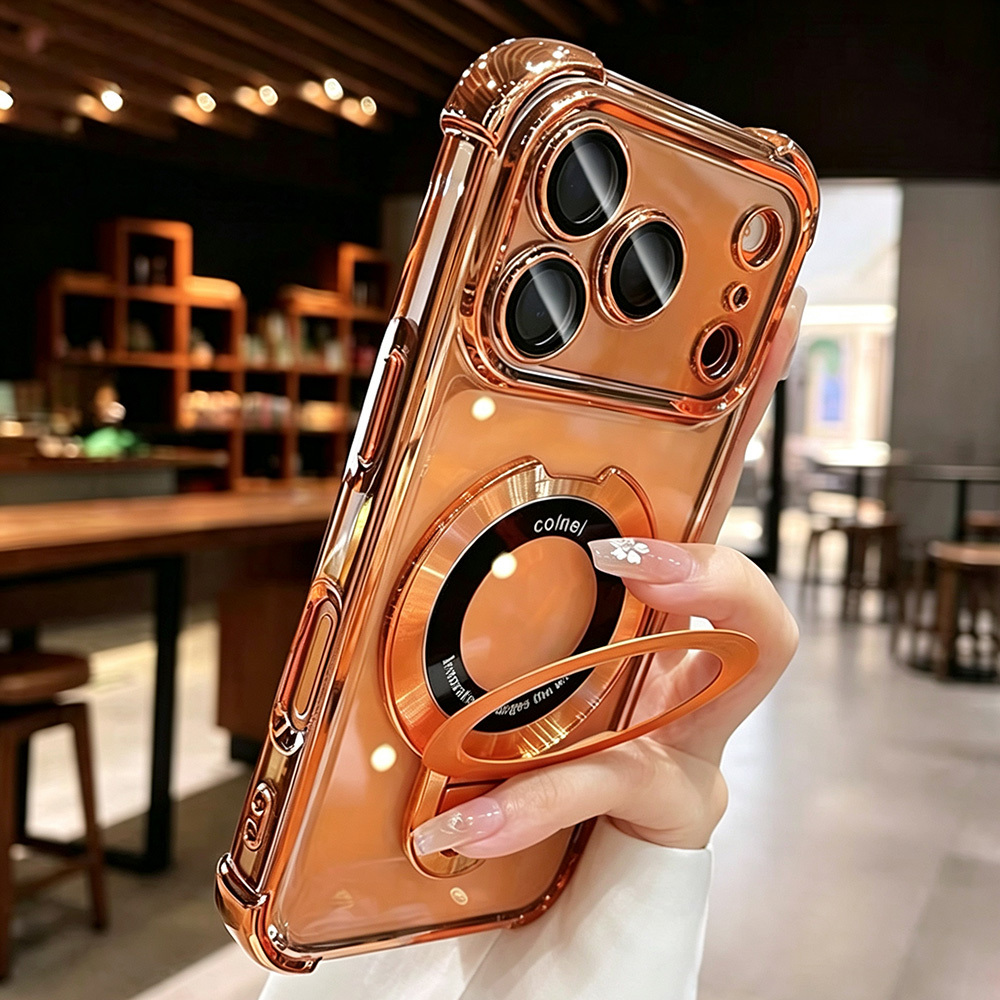 TEMU Phone Case - Phone Case Set - New Electroplated Transparent Ultra-thin Stand Phone Case, Compatible With Iphone 11/12/13/14/15/16/17/18 Pro Air