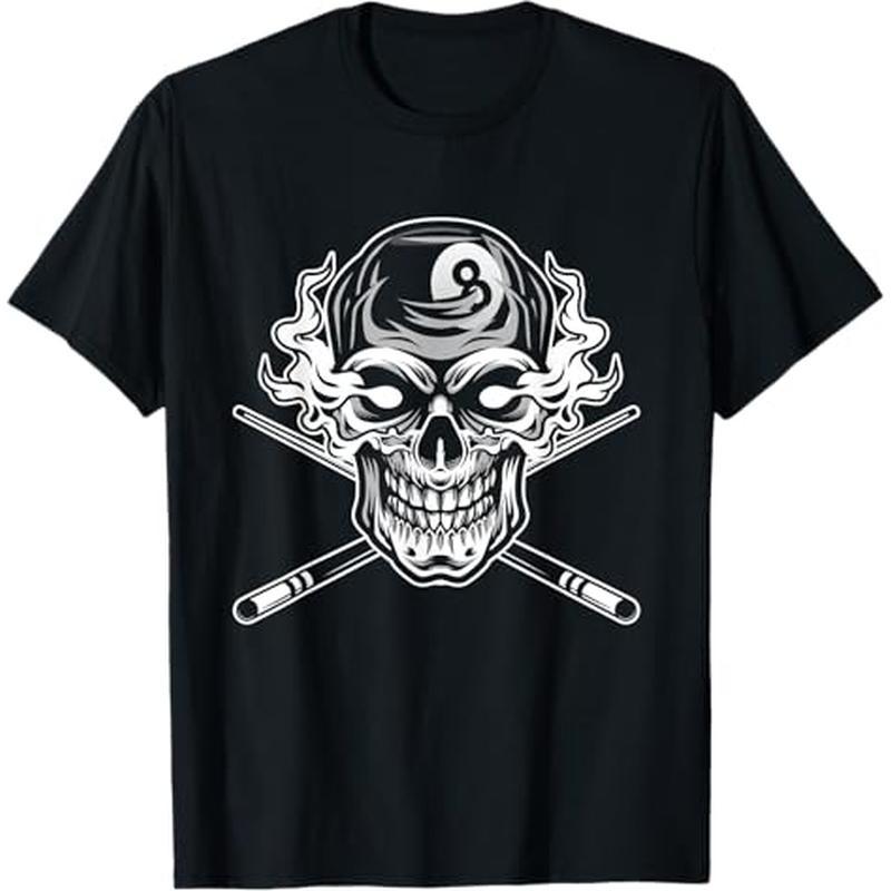 

Skull Billiards Cue T-, 100% , Halloween Christmas For Men Women , S-xxxl,