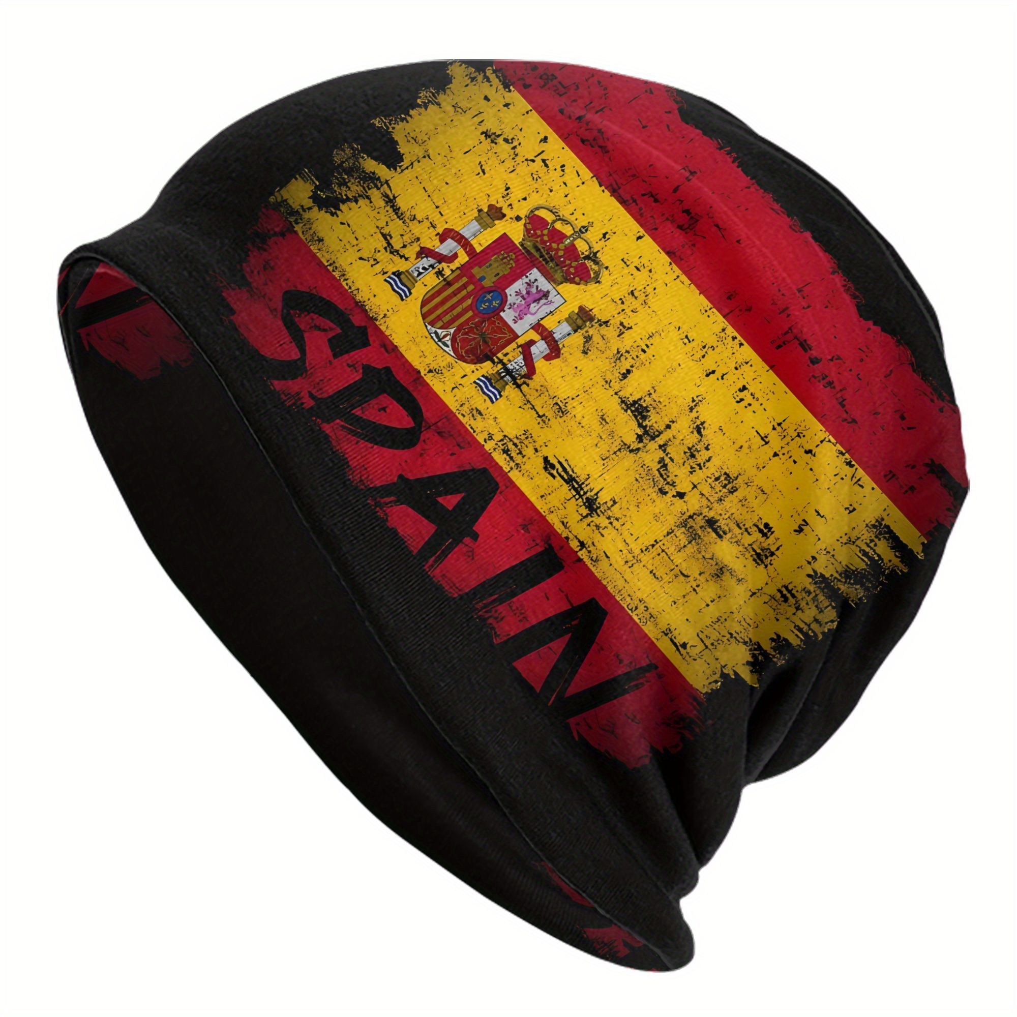 TEMU Gorro BIIHUDU de Estilo Calavera Español/ - Unisex, Hip Hop Española, Diseño con Mapa de la , para Uso Casual Temáticos