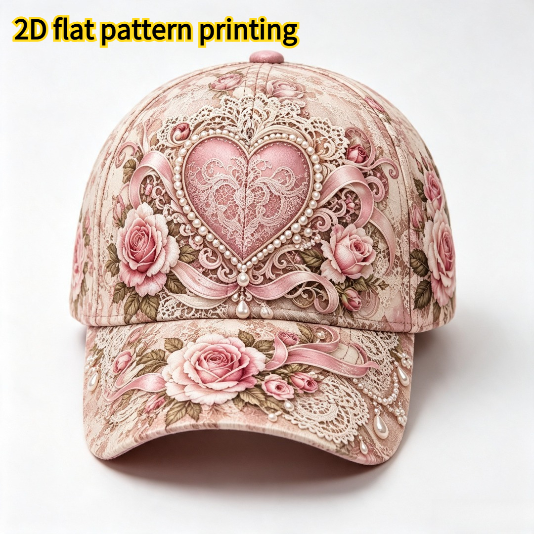 TEMU Women' & Men' Floral Baseball With & Rose Swirls - Adjustable Snapback Hat, Lightweight Breathable Soft Suitable For Outdoor, Casual Wear, Gift