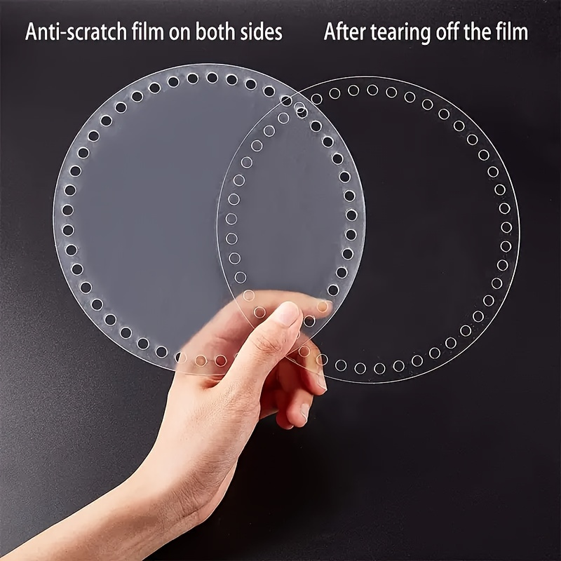 E-shop 2D Flache 2er-Packung Hochwertige Acryl Häkelmatte mit Kreisförmigem Lochmuster - Langlebige und Tragbare Strick, Quilt- und
