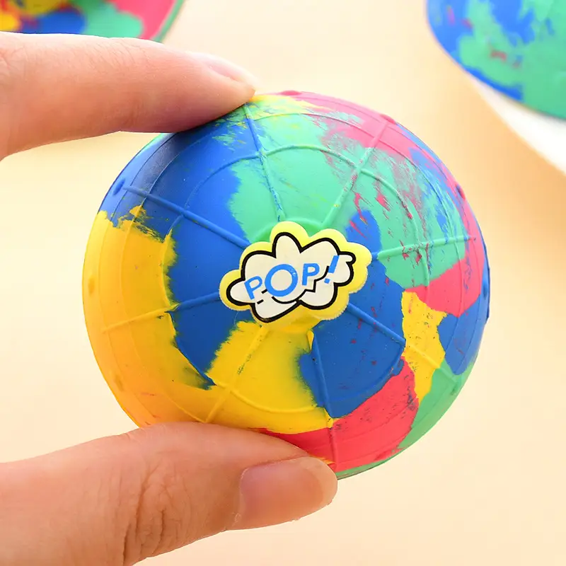 2pcs mixed color rubber bounce bowl hip half side bouncing ball gyroscope fidget toys details 5
