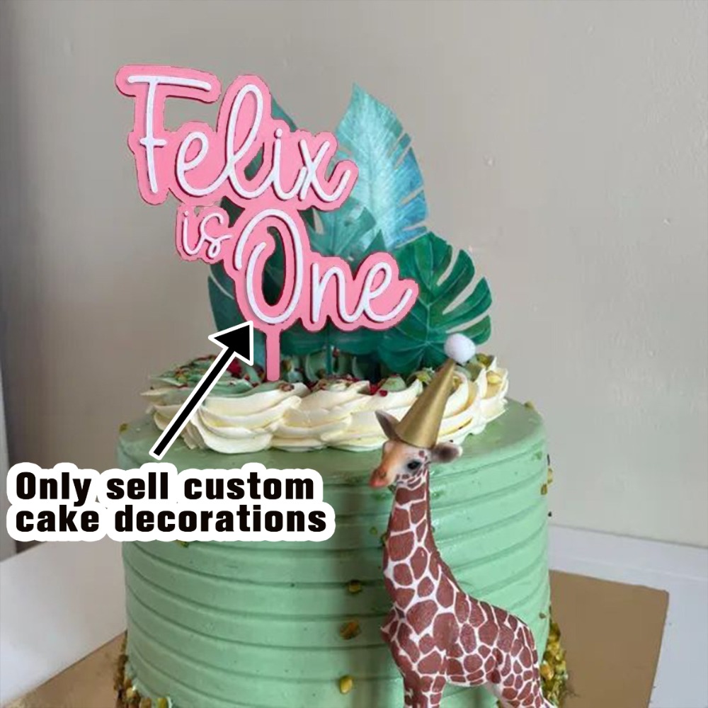 TEMU 1pc Personalized Custom Acrylic Cake Topper, Double-layer Acrylic Cake Decoration, Customizable Name Text, Birthday Cake Decor, Christmas Gift.