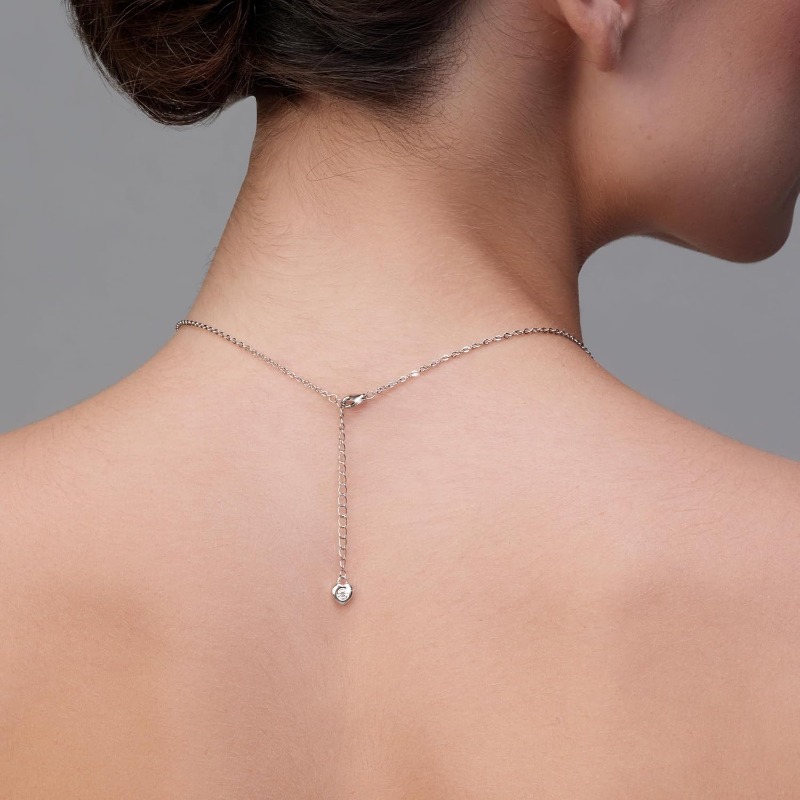 Lab Grown Moissanite Heart Pendant Necklace for Women