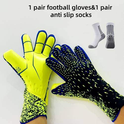 1 pair of thick football gloves anti slip breathable suitable for all kinds of people 1 pair of football gloves 1 pair of anti slip socks