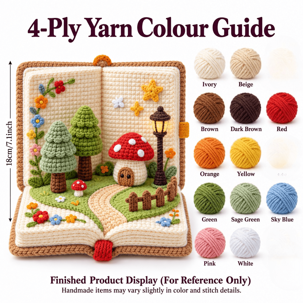 Image of Pop-up Tale Book Decor Crochet Kit, Beginner Handmade Craft Set, Includes Full Yarn, Graphic Tutorial, Instructions, Unfinished Materials For You To Weave, Ideal For Table Display And Creative Hobbies