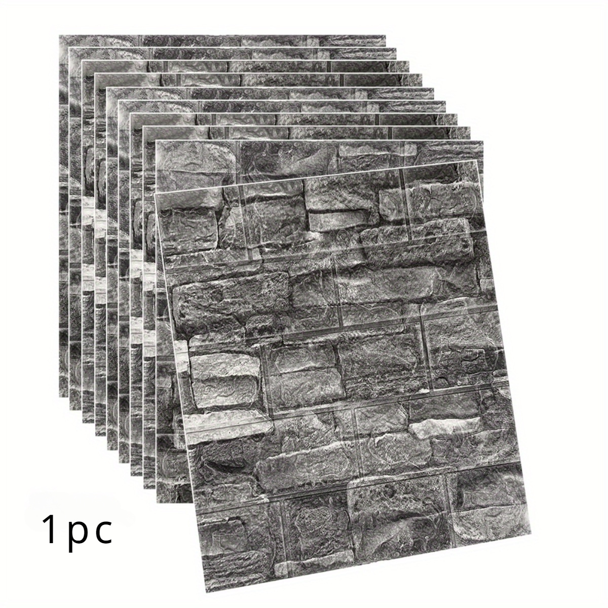 1pc Self-adhesive 3d Brick Wall Panels - Stone Wallpaper, Realistic Textured Design For Interior & Exterior Use