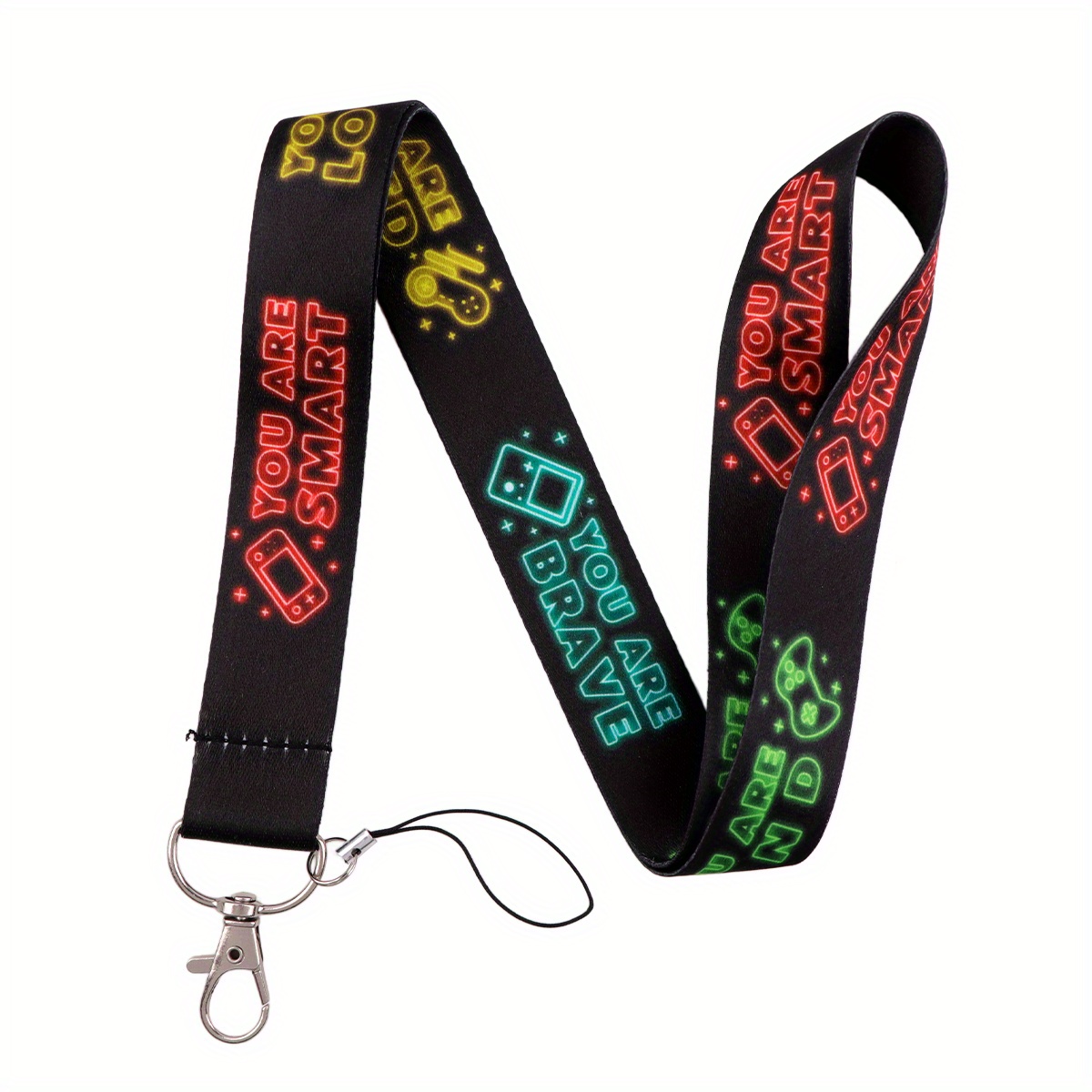 TEMU 1 pièce Porte-badge multifonctionnel avec porte-clés, porte-badge d'identification et breloque pour téléphone - Dragonne adaptée pour étui de