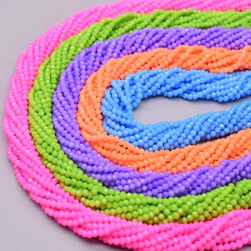 4/6/8mm Fluorescent Colored Artificial Crystal Beads For Jewelry Making, Crafts, In 325/450/625pcs