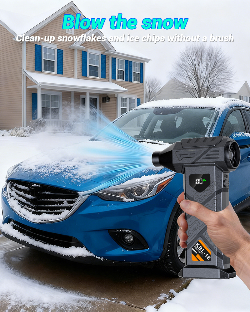 9000000RPM High-Power Turbo Snow Blower Fan with Display and LED Light, Built-in 6000mAh Rechargeable Battery, Supports USB-C Fast Charging, 5-Speed Adjustable High-Speed Airflow. A Powerful Snow Blower Fan Suitable for Snow Removal, Dust Removal
