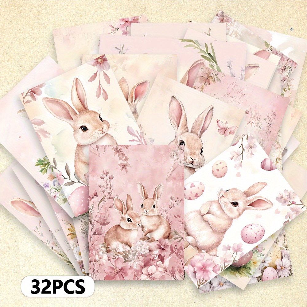 

32pcs- Easter Postcard Set, Pink Series, , Bunny, , , Wall Decoration, Back Can Diy Cardstock, Souvenirs, Easter Cards, , Greeting Cards, Watercolor Art, Holiday Decoration, Mailing