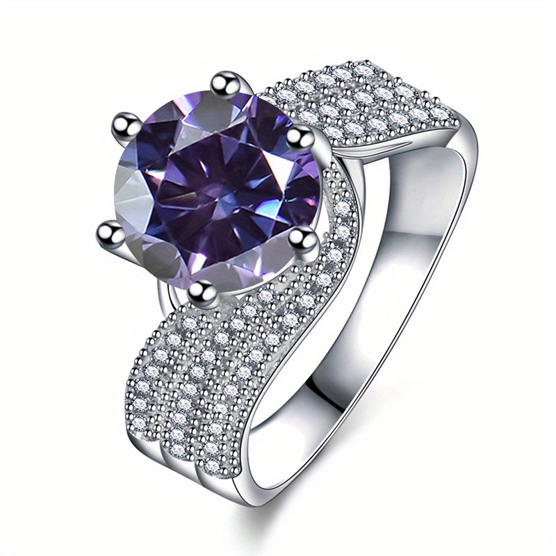 Women's 925 Sterling Silver Moissanite Ring, 5-Carat Wedding Proposal