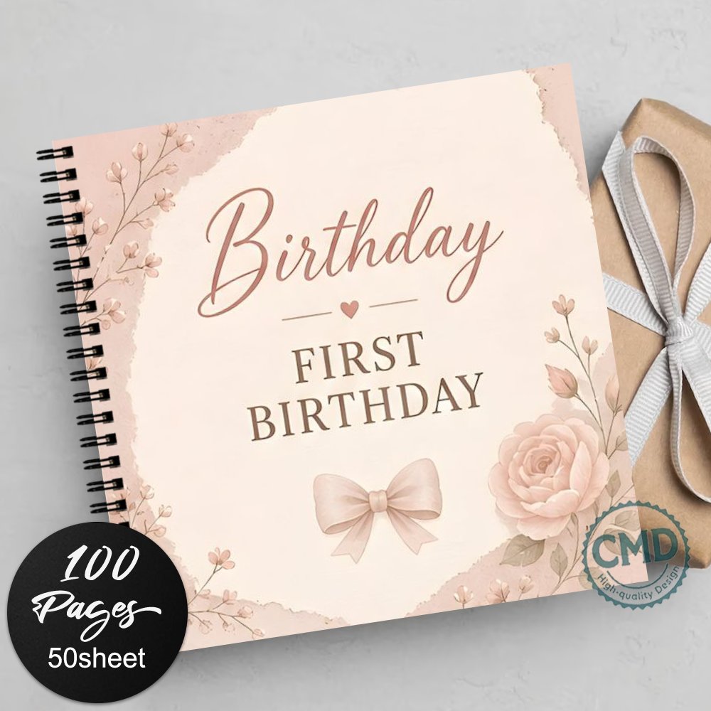 TEMU 1 stuks Gastenboek voor Bruiloften Verjaardagen Vintage Bloemen Eerste Verjaardag Thema Gastenboek voor het Registeren van Evenementen Zoals