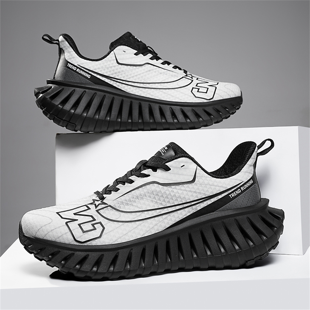 Carbon Plate Technology - Men's Road Running Shoes, Thick-Soled Casual Sneakers for Men, Comfortable and Breathable Fabric Upper, Cushioning and Shock-Absorbing MD Midsole, Slip-Resistant and Wear-Resistant Rubber Outsole, Low-Top Lace-Up Closure