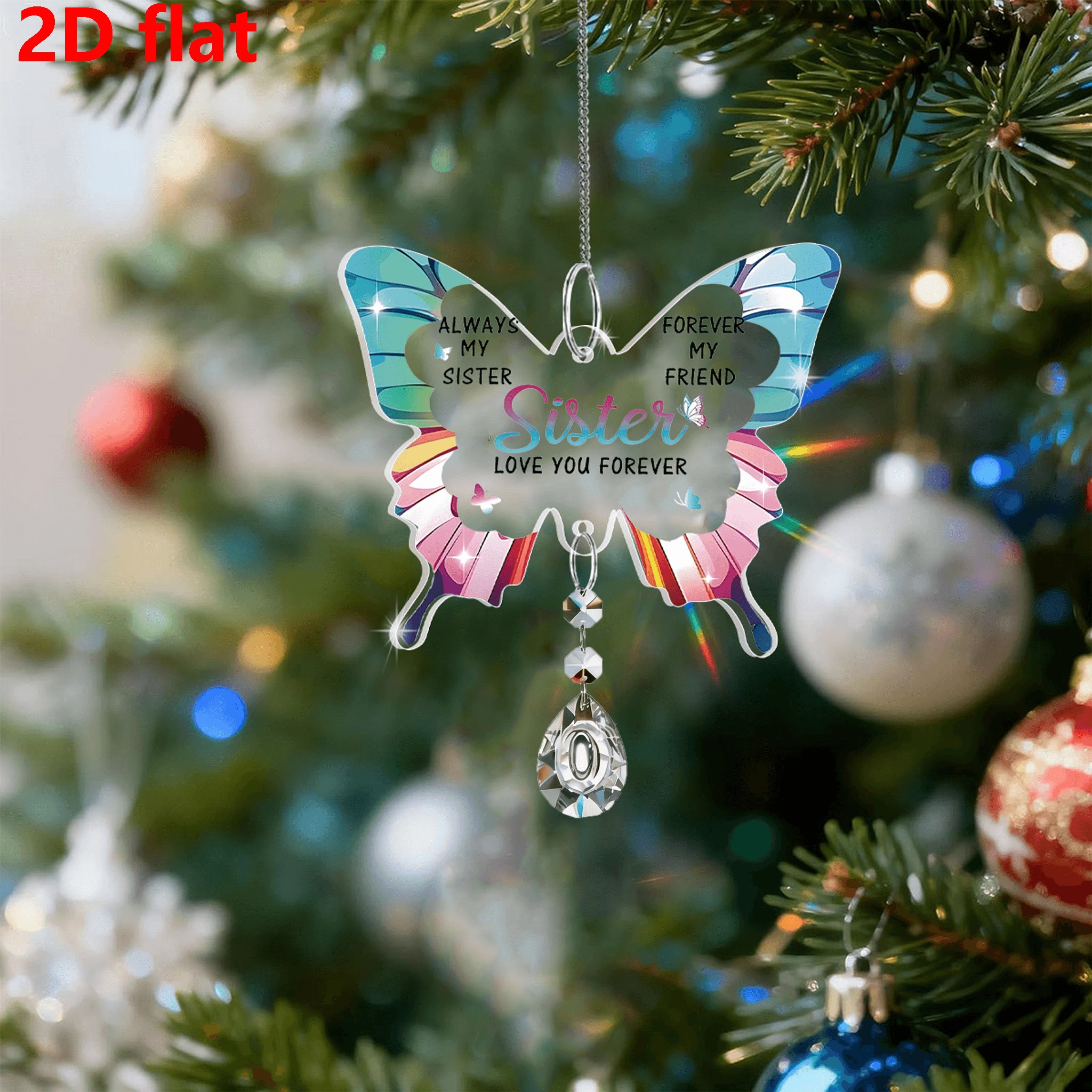 TEMU 1pc Acrylic Catcher Holiday Pendant Hanging Ornament, Warm Gift For Special Sisters Expressing , Birthday/wedding/anniversary/graduation Gift,