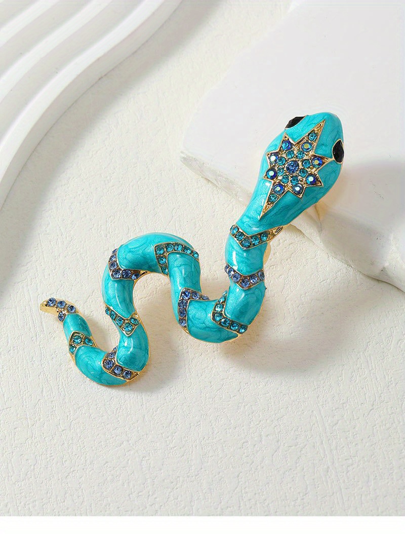 chic enamel snake brooch animal pin corsage novelty accessory details 0