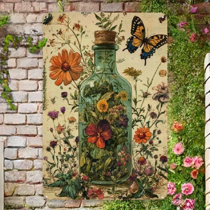 

Vintage Botanical Metal Wall Art Poster - 8"x12" High-quality Tinplate, Decor For Home, Office, Bar