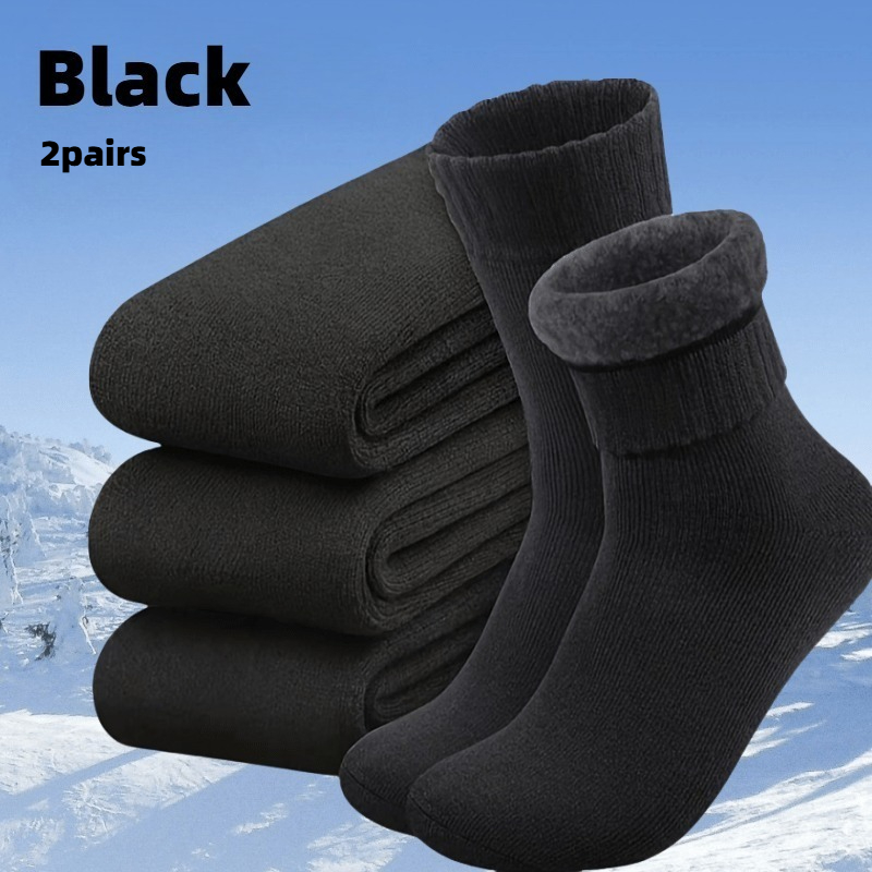 TEMU Random Color Extra Thick Socks For Autumn & Winter - Unisex, Soft And Comfortable, Enhanced Warmth, Reinforced Toe And Heel, Hiking Socks,