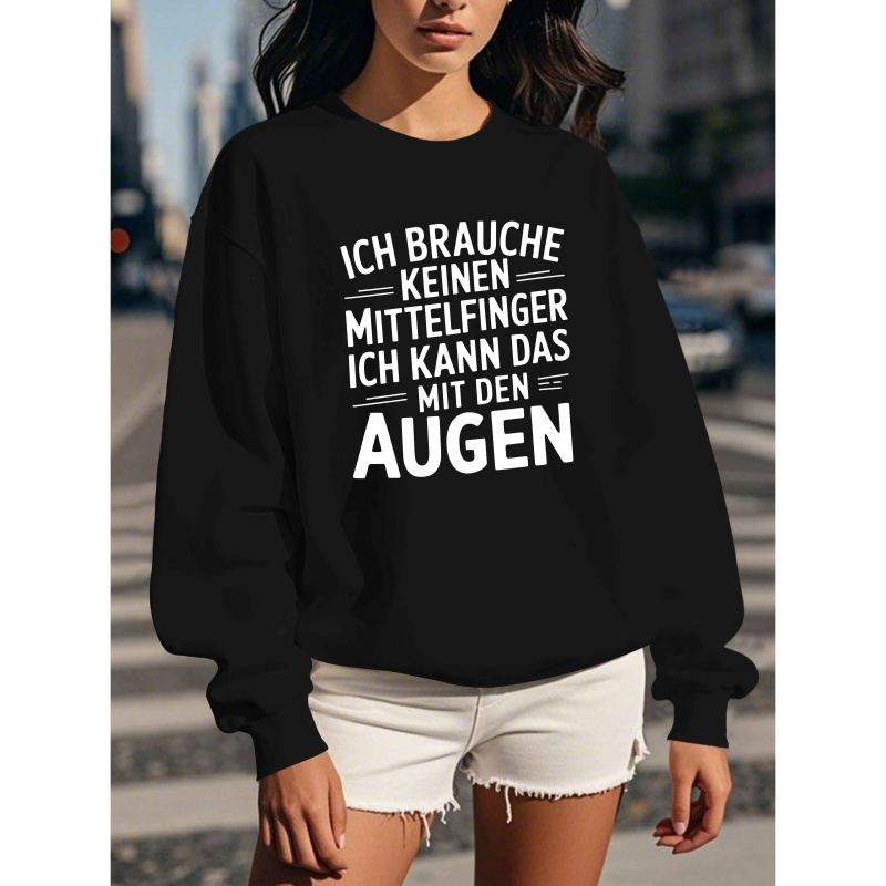 

German Funny Women's Non-elastic Crew Neck Sweatshirt