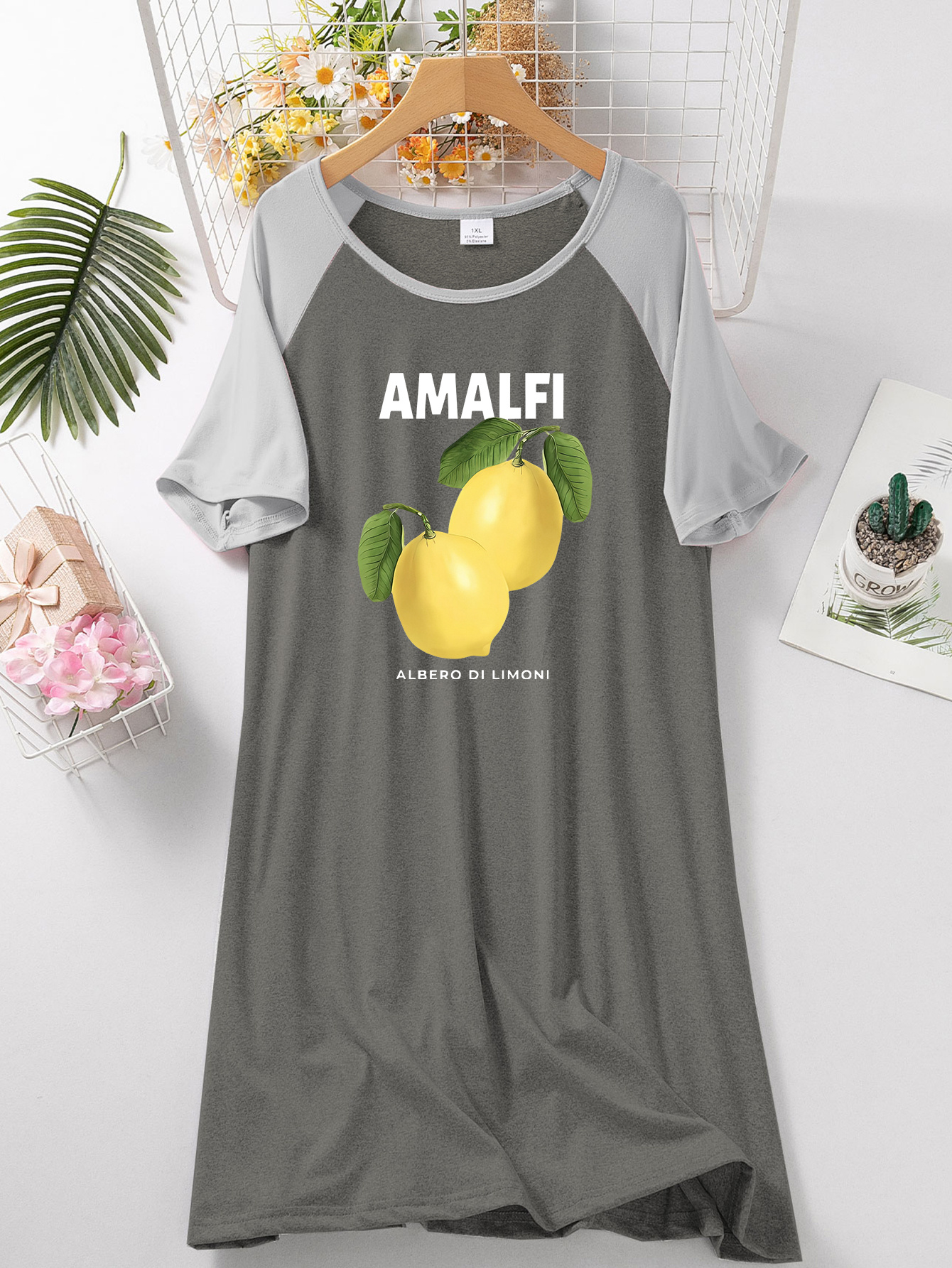 amalfi lemon print plus size dress women Temu Finland