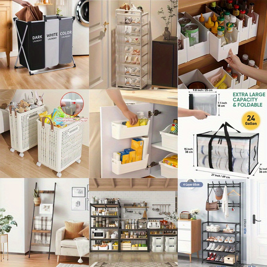 TEMU Storage Storage Random 1pc, [home Essential Artifact] Multi-functional Storage Box, Easy To Get The Clutter Space, Utility Racks