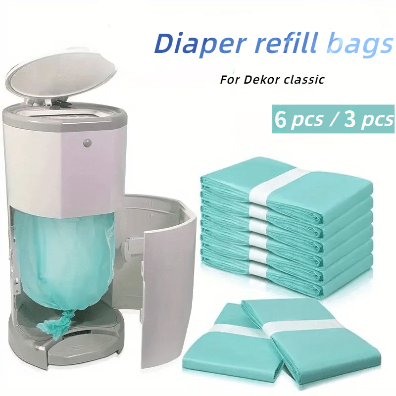 10-pack of 6/3 thickened diaper  , compatible with   classic 16l and   (only holds 16l) - foldable trash bags for isolating odors from diapers, cat litter, and more 0