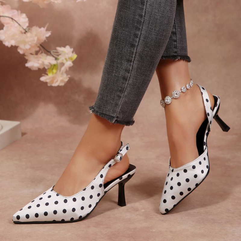 TEMU Pu Women's Rubber One-strap Closure Closed-toe Sandals With Stiletto Heels, Women Shoes