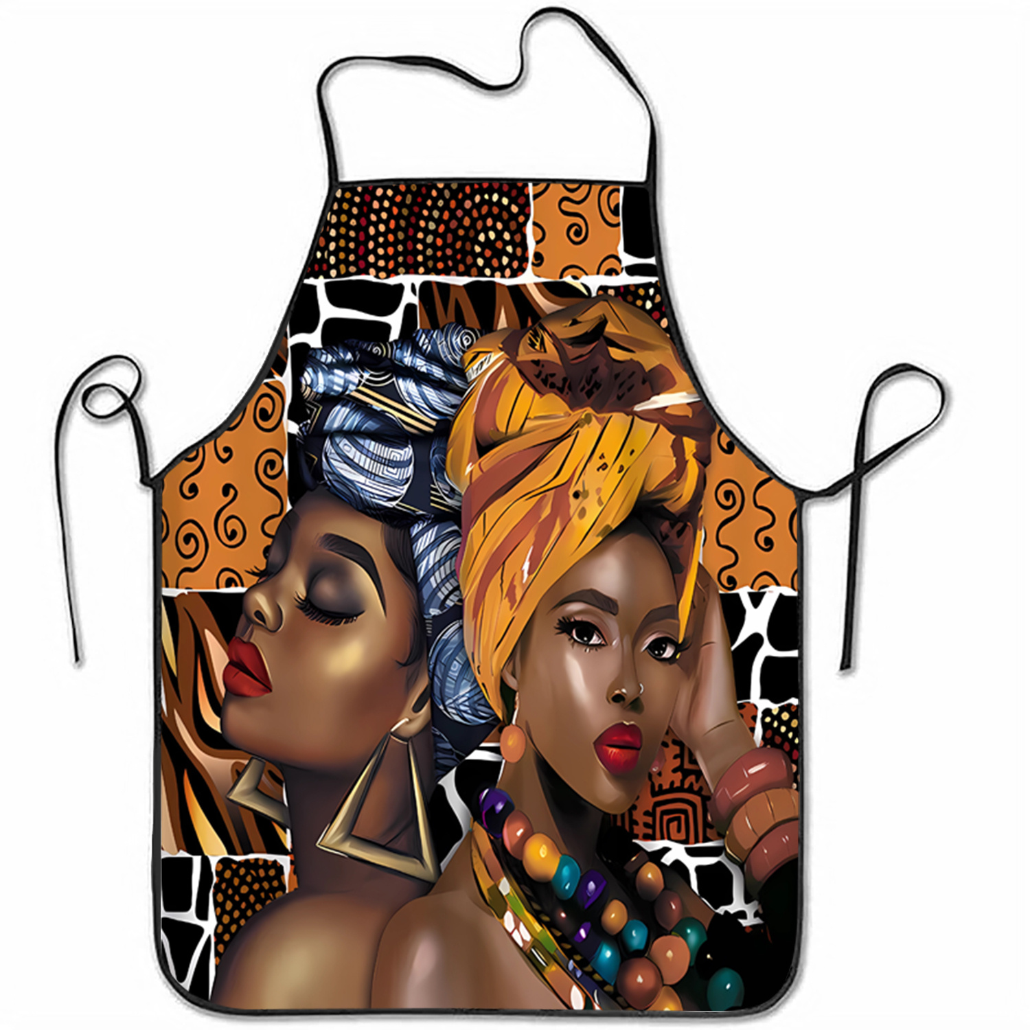 TEMU An African-style Art Apron! Features Unique Female , Suitable For Home Cleaning And Other , With A Strong Cultural Vibe
