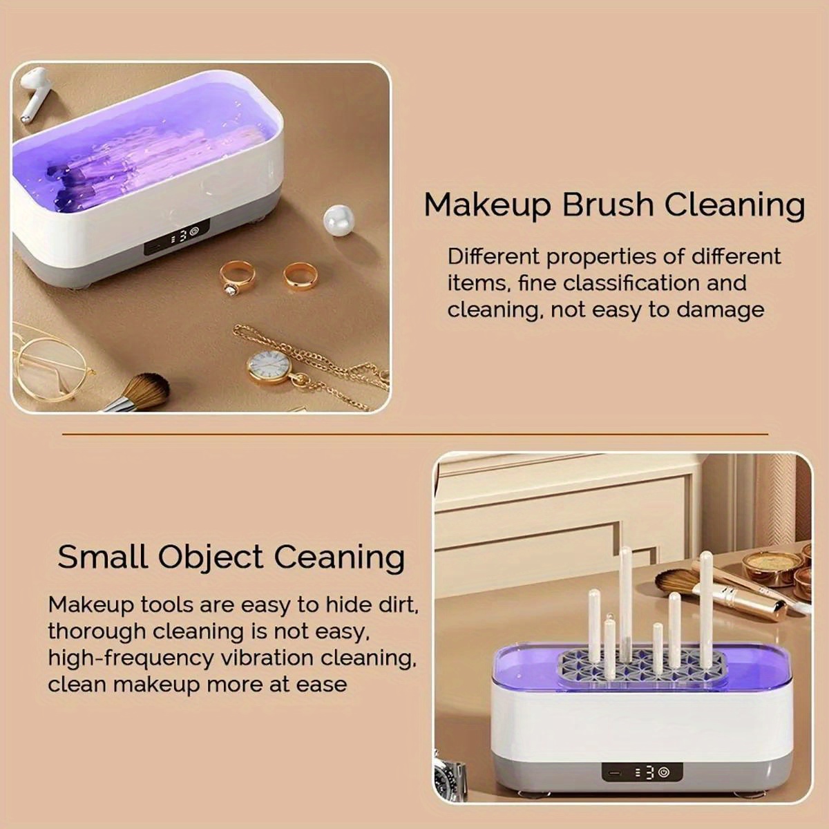 popular   portable glasses braces dentures jewelry cleaner usb rechargeable high frequency vibration 360 deep cleaning   at home for watches makeup brushes etc household appliances and personal care products   Product details 4