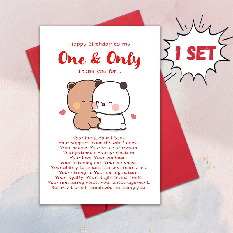 TEMU 1 Set Of Birthday Greeting Cards, Featuring And Dudu Theme, With Envelope (4.72in X 7.09in). Husband, Wife, Boyfriend, Girlfriend, Family, Or