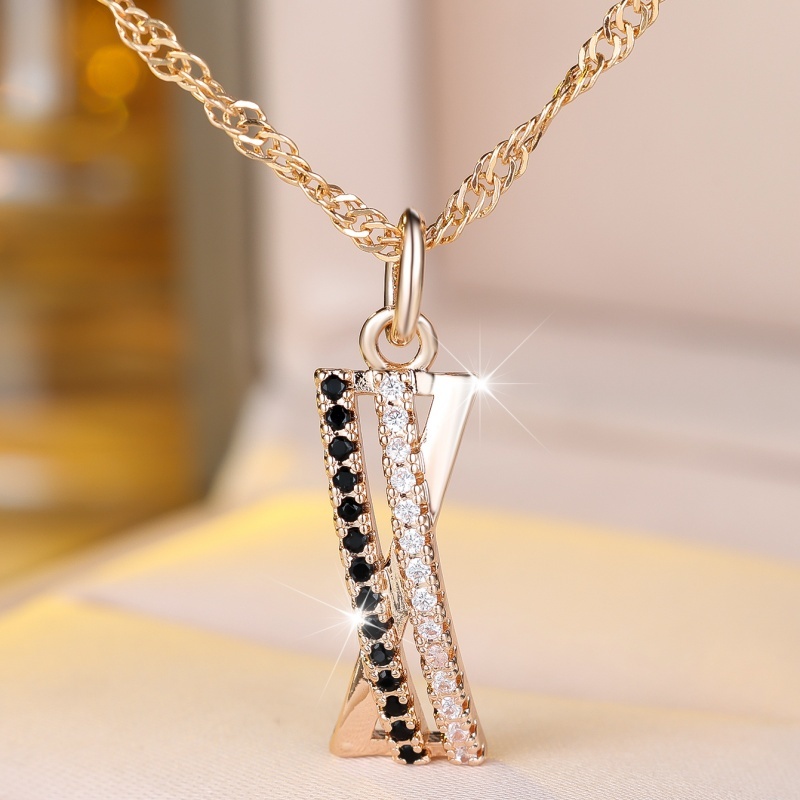 Exquisite KC Plated Golden Necklace with Cross Design