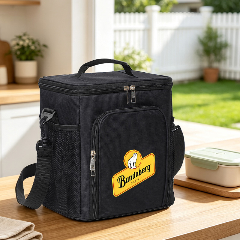TEMU 1pc Bundaberg Printed Lunch Bag, Large Capacity Lunch Bag, Commuter Lunch Bag, Detachable Shoulder Strap, High Quality, Or Worn Crossbody, No