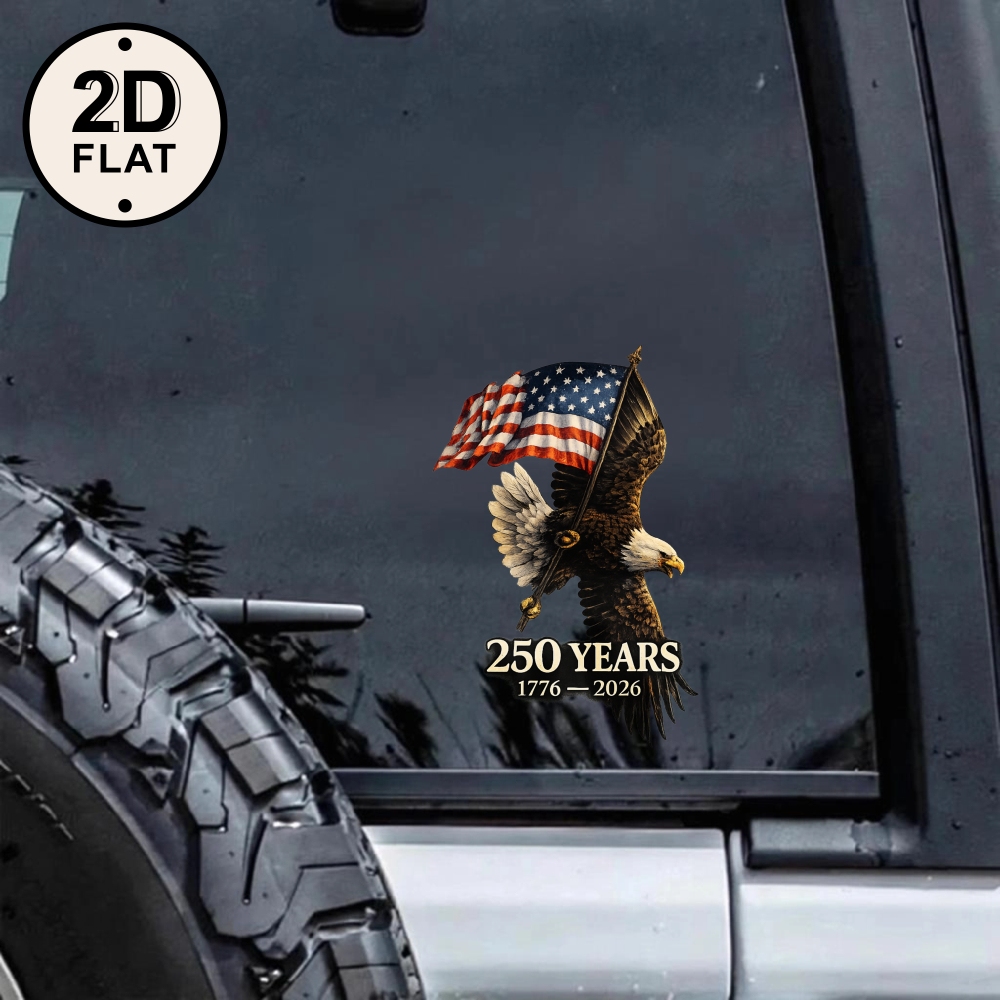 TEMU Car Stickers And Decals, Car Window Decals Vinyl, Eagle Holding Flag 250 Years 1776 2026, , Funny Bumper Stickers(1pc)