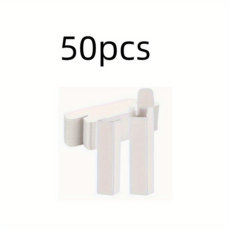 TEMU 50/150/300/450pcs 0.8 X 0.8 X 3.3 Inches (. 2.0 X 2.0 X 8.5 Cm) Faux Leather White Cardboard Lipstick Box Rectangular Lipstick Faux Leather Box
