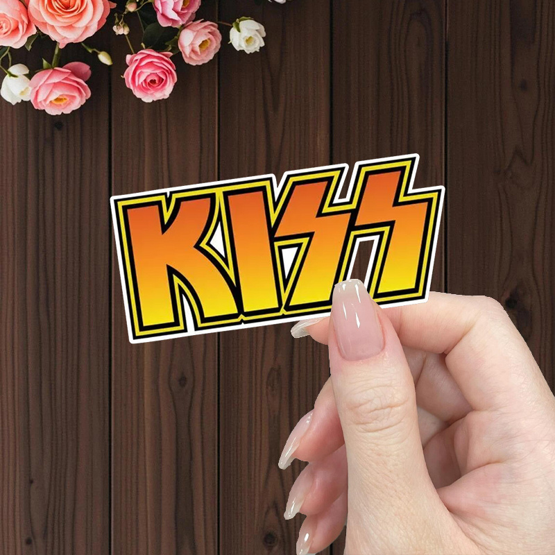 

1pc Vinyl Decorative Sticker, "kiss" Album Car Laptop Cd Decal, And Easy To Apply