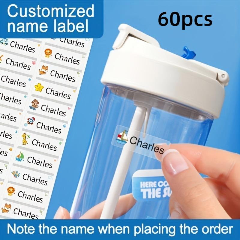 Image of Waterproof, Tear-resistant, Durable Cartoon Name Stickers, Stationery Book Labels, Daycare Classification Markers, Stickers