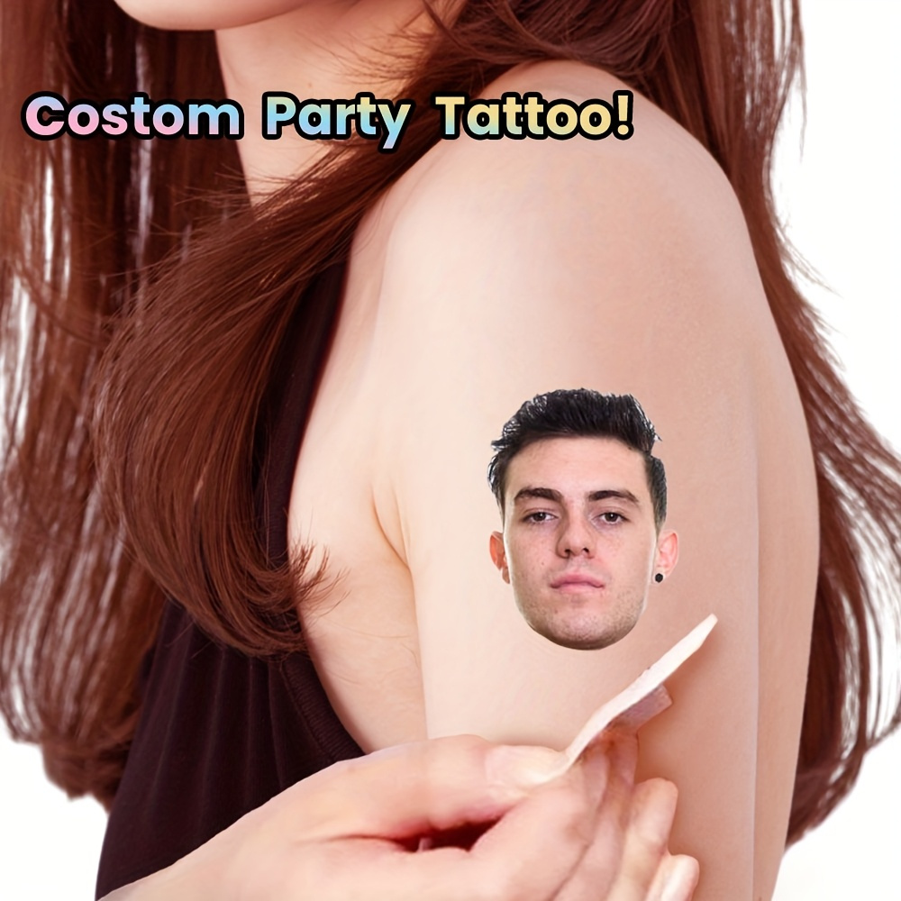 Image of Set Of 16, Easy And Customizable Temporary Tattoos, For Photos & Patterns | Perfect For Celebrations Like Parties, Weddings, And Anniversaries | Fun Decorations Ideal For Family, , And Club Events